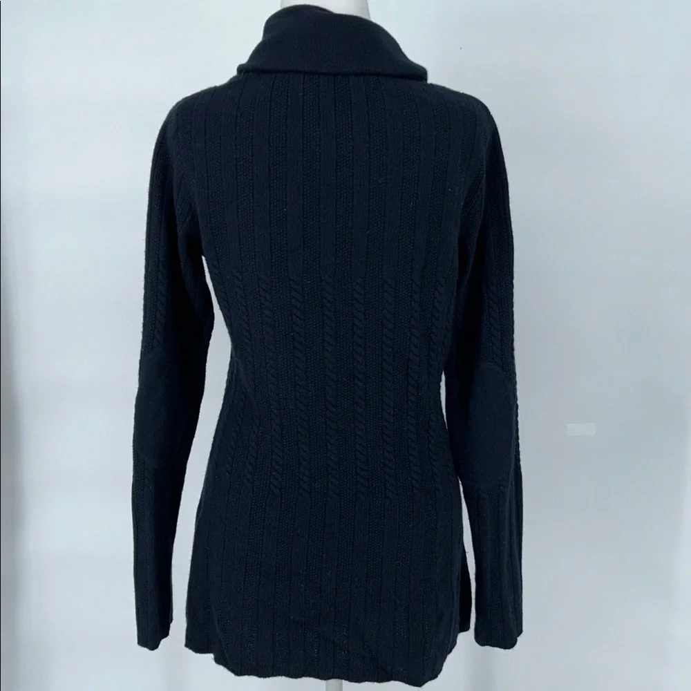 Brooks Brothers Navy Cable Knit Shawl Collar Cardigan Gold Buttons M - Picture 5 of 11